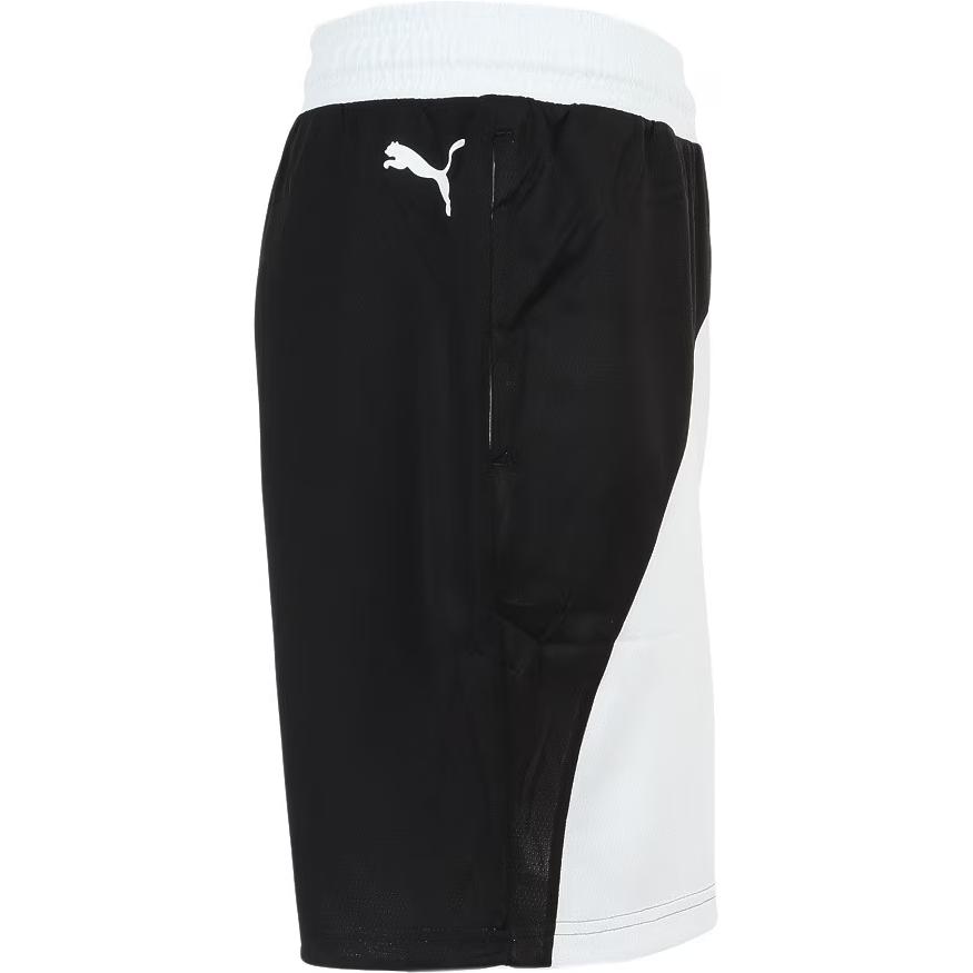 Puma Teamwear Flare Logo Print Line Design Loose Fit Breathable Sports Running Basketball Pants Men bottoms Black White 670805-01
