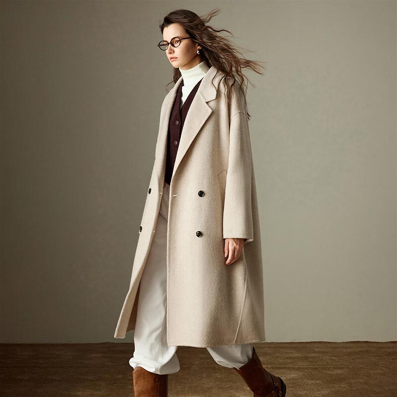 Chuyu Women's 2025 Winter Luxury Camel Wool Blend Long Overcoat