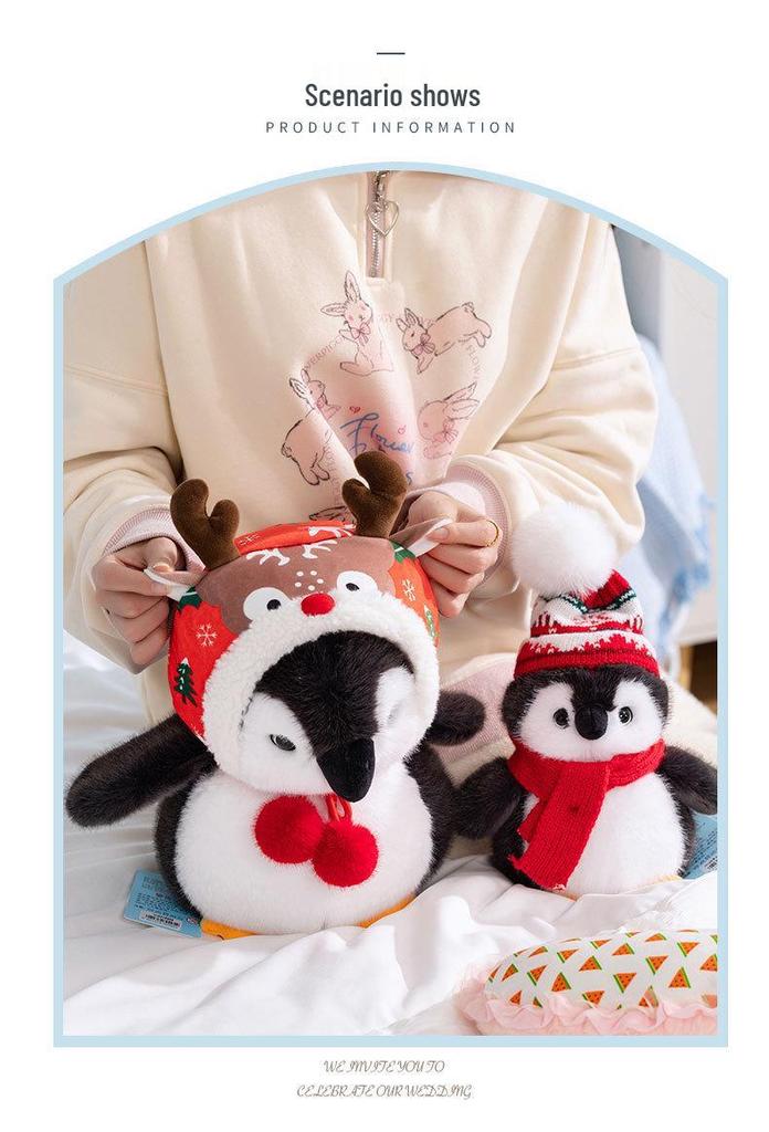 Penguin Plush Toy - Cute Winter Scarf Doll Gift for Kids