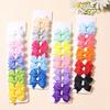 10Pcs/Set Solid Color Ribbon Kids Bows Hair Clips Baby Girls Handmade Bowknot Hairpin MiNi Barrettes Hair Tie Accessories