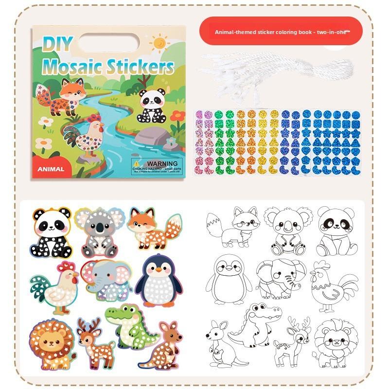 Childrens Mosaic Art Book For Kids Age 3 To 6 With Diy Creative Coloring And Sticker Fun