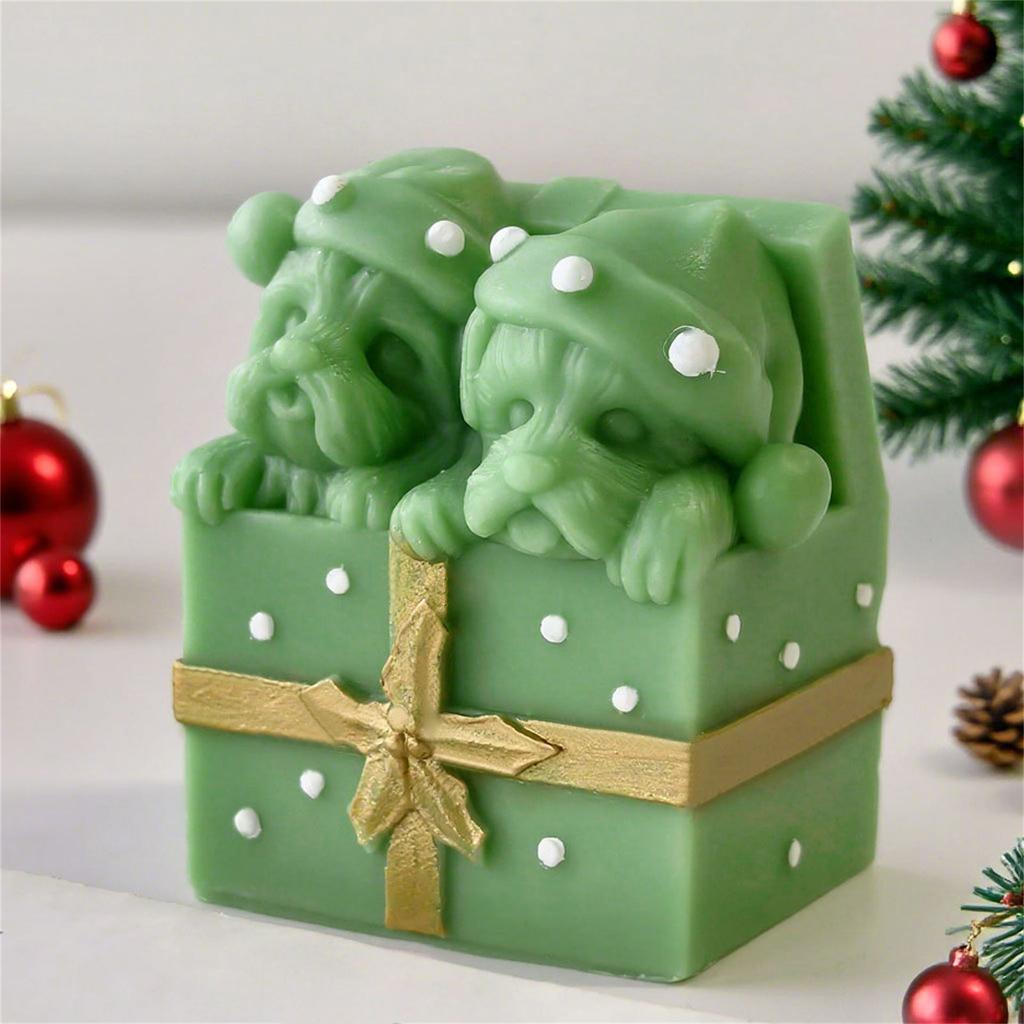 Christmas Gift Box Silicone Moulds Scented Candle Molds Castings Molds Epoxy Resin Molds Plasters Molds Ornament Molds