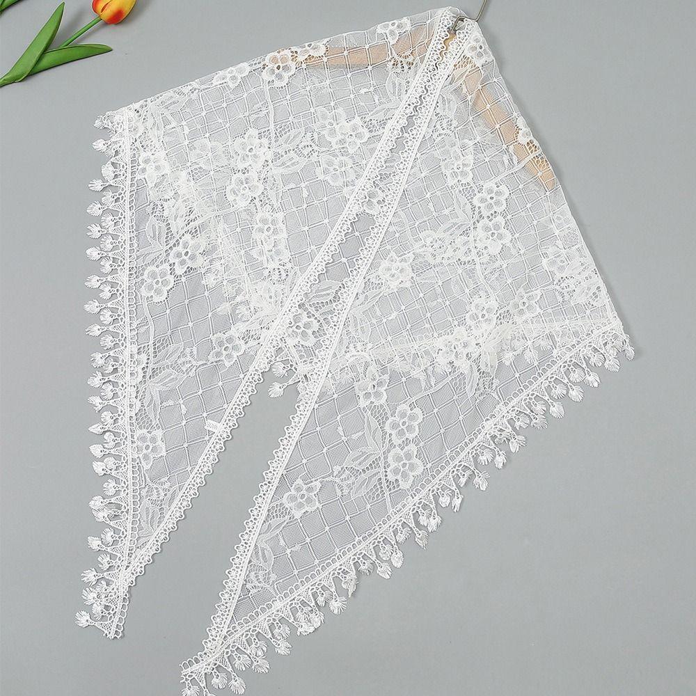 Cute Lace Flower Hair Scarf Vintage Sweet Headscarf Shawl Casual Triangle Head Scarf  Photography