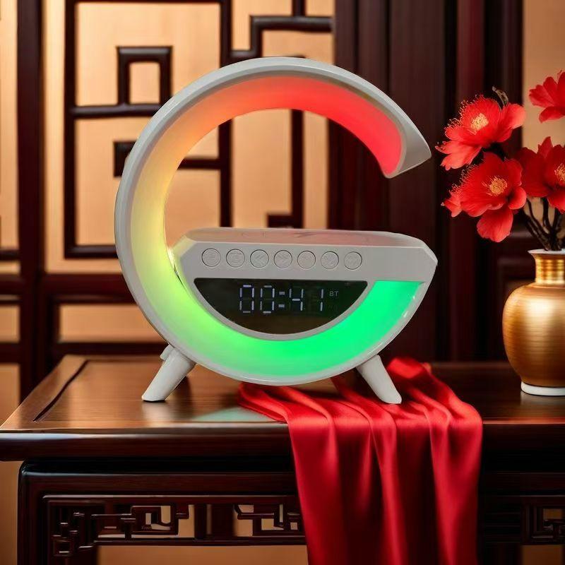 Multifunction 3 in 1 Wireless Charger Pad Stand Bluetooth Speaker RGB Night Light Fast Charging Station For Smartphone iPhone Samsung Xiaomi Huawei