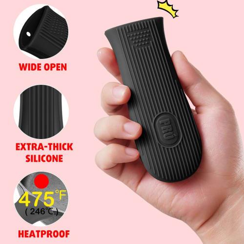 Cbiumpro Cast Iron Handle Covers, Silicone Heat-Resistant Hot Cast Iron Skillet Pan Handle Cover Holder Sleeves, 2-Pack