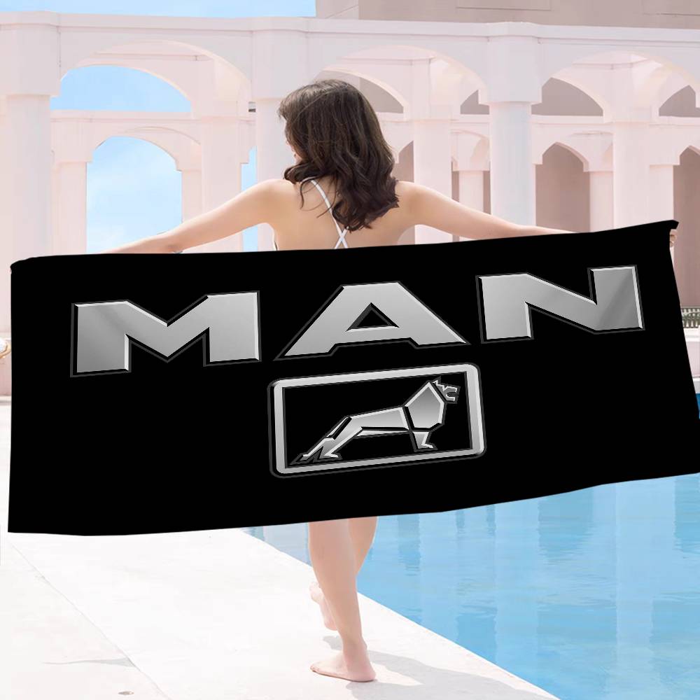M-Man Truck Logo Microfiber Beach Towel Absorbent Quick Dry Soft Yoga Swimming Resort Mountain Climbing Towel