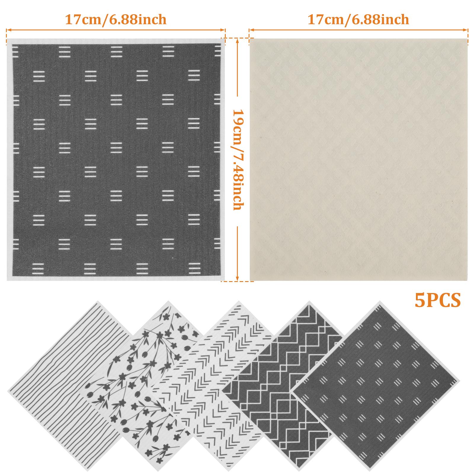 

5/6/12PCS Kitchen Dish Towels Reusable Paper Towel Absorbent Swedish Rags Soft Wet Dry Household Dishcloths for Washing Dishes