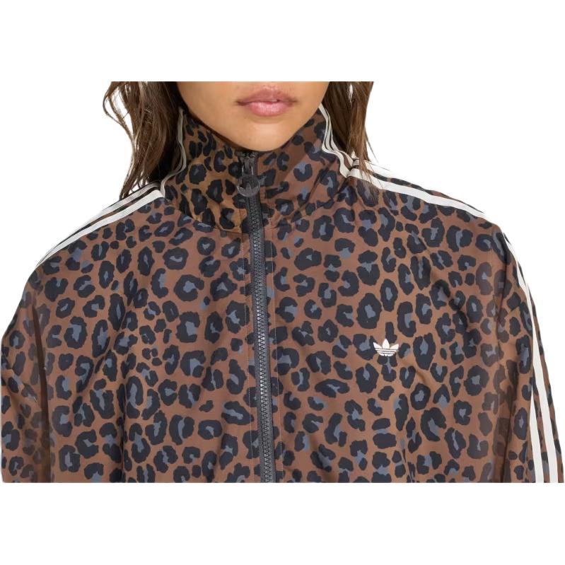 adidas Originals Animal Print Stand Collar Loose Long Sleeve Jacket Women Jacket Caramel JW7301