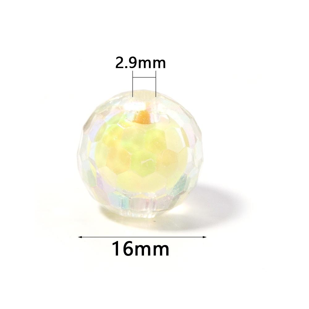 20pcs/lot 16mm AB Colored Faceted Beads Loose Spacer Acrylic Ball Beads For DIY Charms Bracelet Keychains Jewelry Accessories