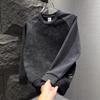 Trendy color matching crew neck sweater men's student pullover long sleeve loose top splicing sweater