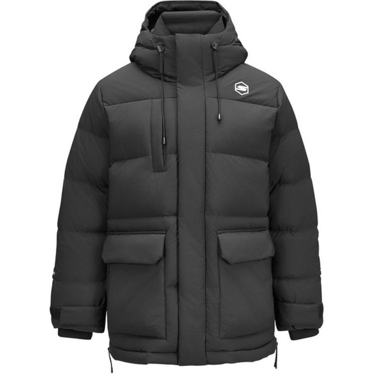 Skechers Comfort Sports Series Hooded Warm Loose Down Jacket Men Outerwear Carbon-Black P424M157-0018 L