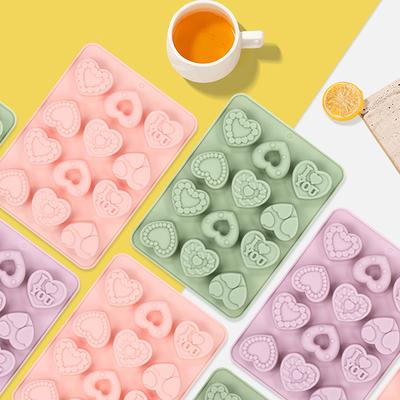 Herzform Silikonform, 3D Silikon Backform für Fondant, Seife und Eis, Silikon Schokoladenbonbonform mit leichter Entnahme