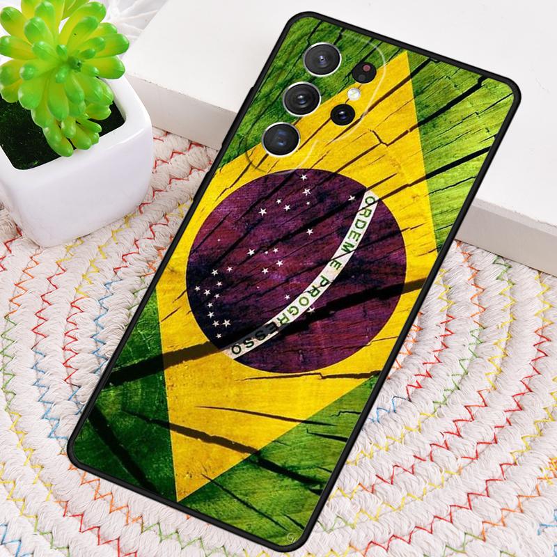 Brazil Flag Phone Case for Samsung Galaxy Note 10 Pro S26 Ultra S23 S24 FE S25 S21 S22 PLUS Shockproof Cove