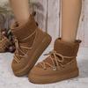 Large size snow boots for women's autumn and winter new velvet thickened warm snow boots for women