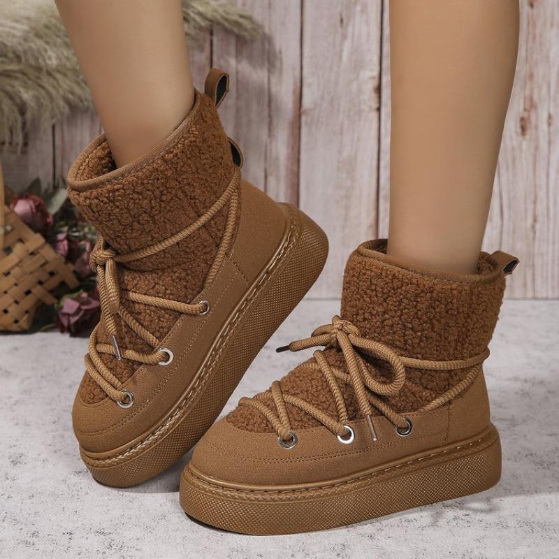 Large size snow boots for women's autumn and winter new velvet thickened warm snow boots for women