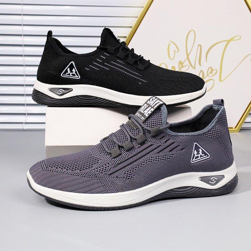 Men's shoes sports shoes summer breathable fly-woven mesh shoes casual coconut shoes comfortable breathable massage sole single shoes