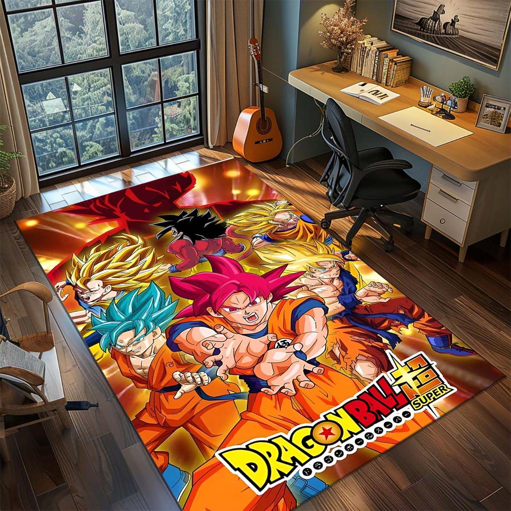 Dragon Ball Goku Anime Rug Carpet Large Area Rug Non Slip Washable Floor Mat Gamer Room Bedroom Home Decor -QJY