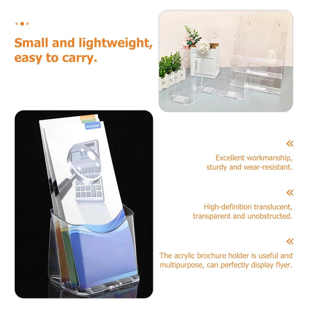 4 Pcs Acrylic Literature Holder Flyer Pamphlet Rack Acrylic Display Stand Acrylic Brochure Stand Flyer Holder Rack