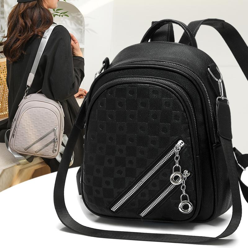 Women's Hand Shoulder Bag PU Large Capacity Commuter Backpack