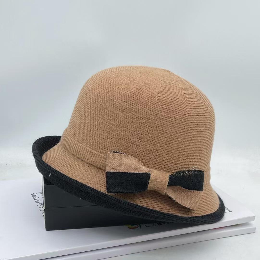 JYL TS DIY Зимняя шляпа Женская Хепберн Бант Панама Двухцветная Модная шляпа 1222Mao29585 cerise розовый