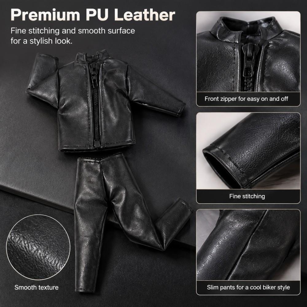 8 Colors PU Leather Jacket Pants Suits For 11.5 Inch Doll/for 1/6 Male Action Figure Dolls