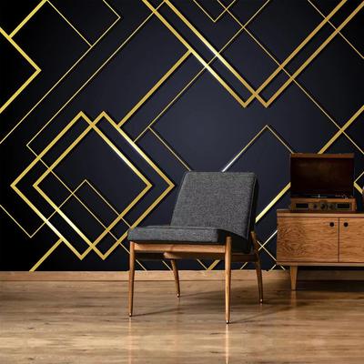 3D Photo Wallpaper Golden Lines Creative Geometric Mural Bedroom Living Room Background Mural Home Decor