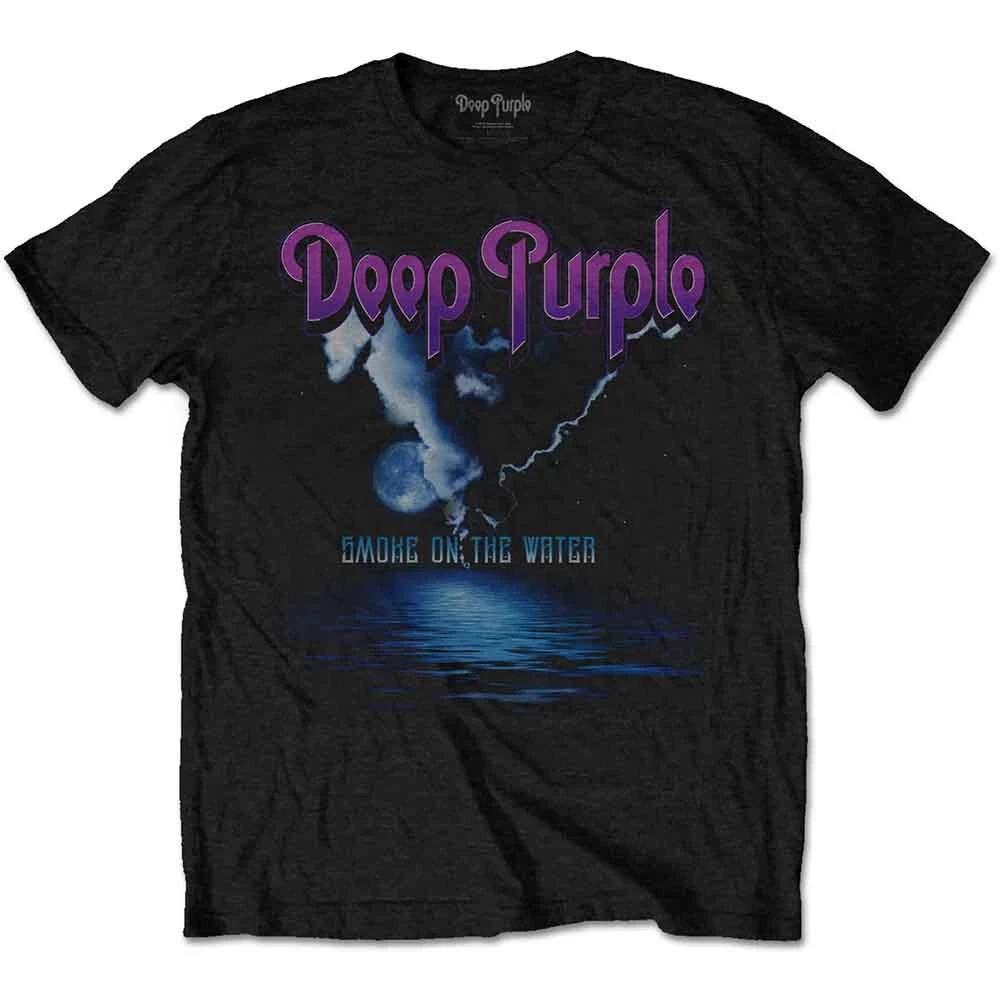 Deep Purple Smoke On The Water T-Shirt Black New 2XL