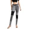 2025 Women's High Waist Slim Jeans with Elasticity, European & American Style, Plus Size, Frayed Hem, Patchwork
