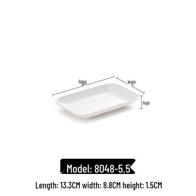 Handun White Melamine Rectangular Side Dish Plates - Set of 5
