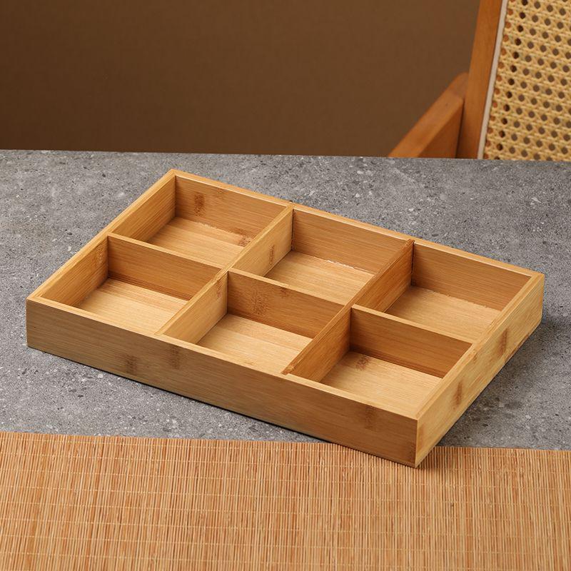 Bamboo Nine-Compartment Snack Tray for Dried Fruits and Hot Pot Side Dishes