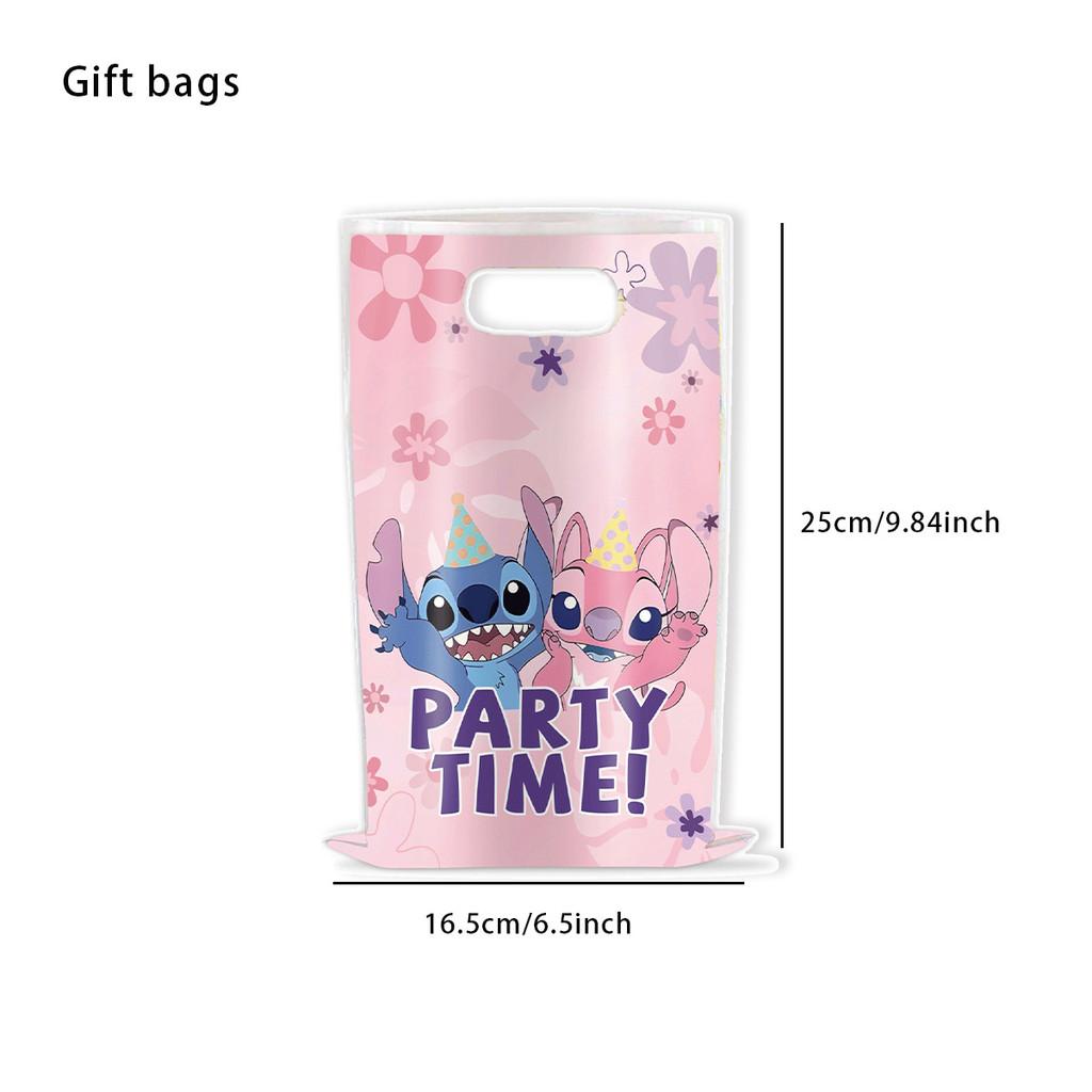Kids Party Stitch Candy Bags With Plastic Material For Birthday Decor Gifts And