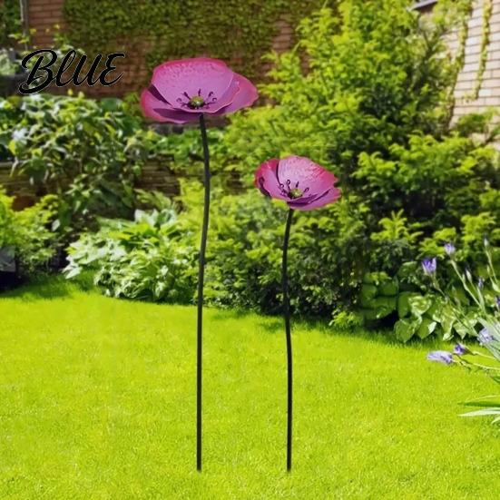 Accenti Floreali in Metallo per Patio 2 Pezzi Fiori Decorativi da Esterno Picchetti da Giardino Decorazione Fioriera