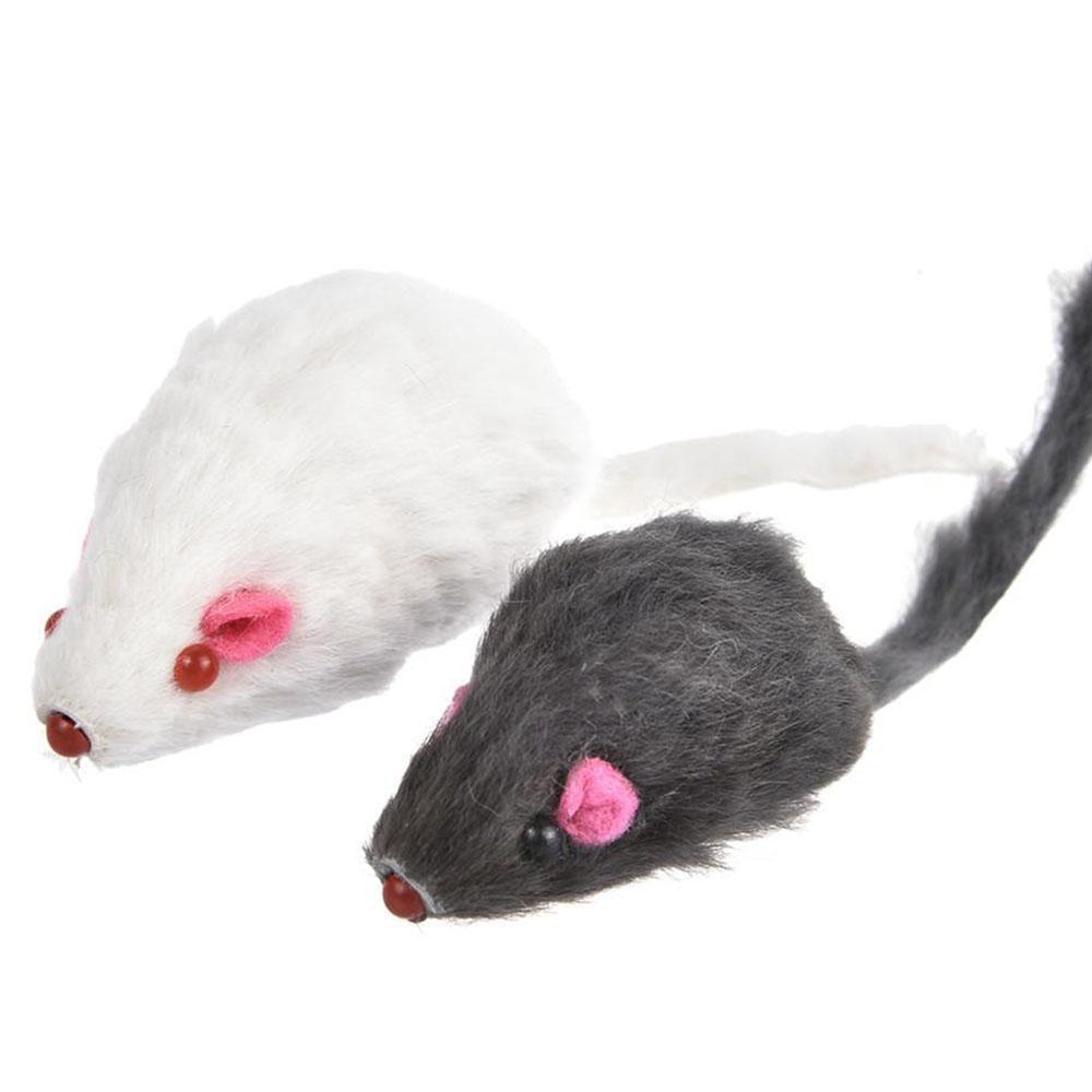 12Pcs Fur Mouse Squeaky Sound Mice Rat Toy For Pet Cat Kitten Puppy Playing