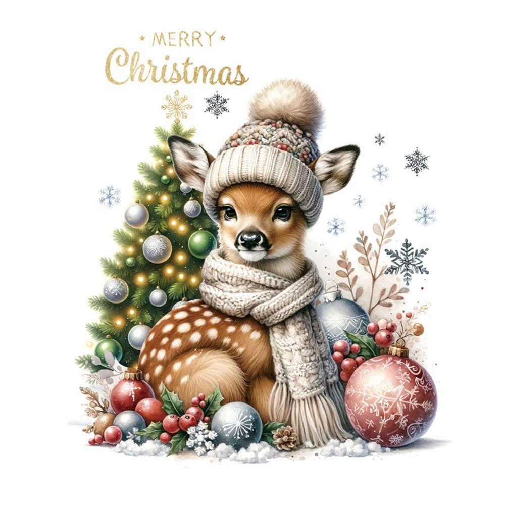 Multicolor Christmas Electrostatic Stickers Santa Clause Reindeer Cartoon Shopwindow Decals DIY Party Supplies Xmas Tree Sticker