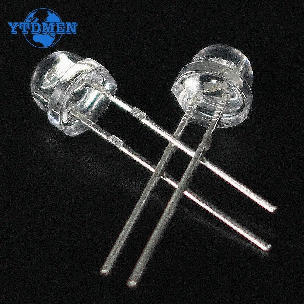 50-200PCS 5mm Straw Hat LED Diode Kit Super Bright F5 Power Light Emitting Diodes Blue Green Red Yellow White DIY