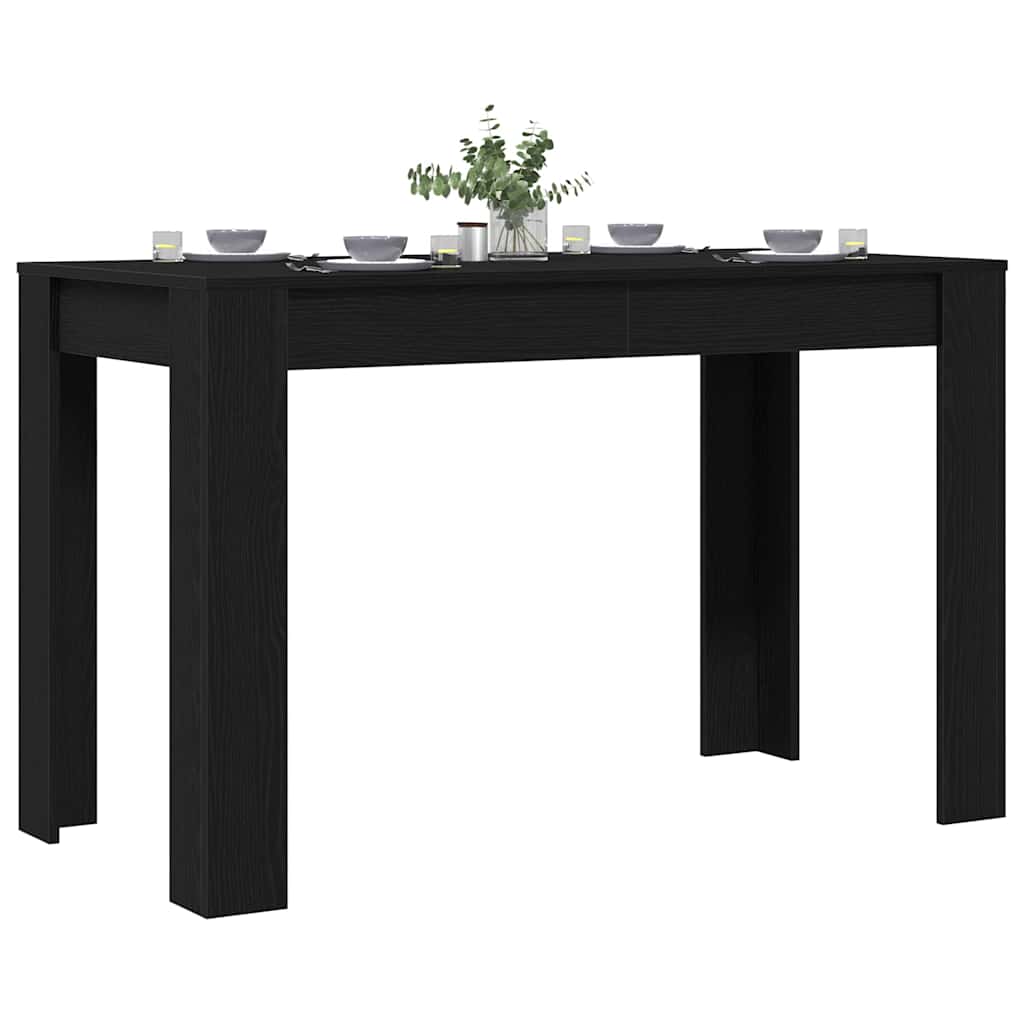 Dining Table Black Oak Effect 120 X 60 X 76 Cm Engineered Wood
