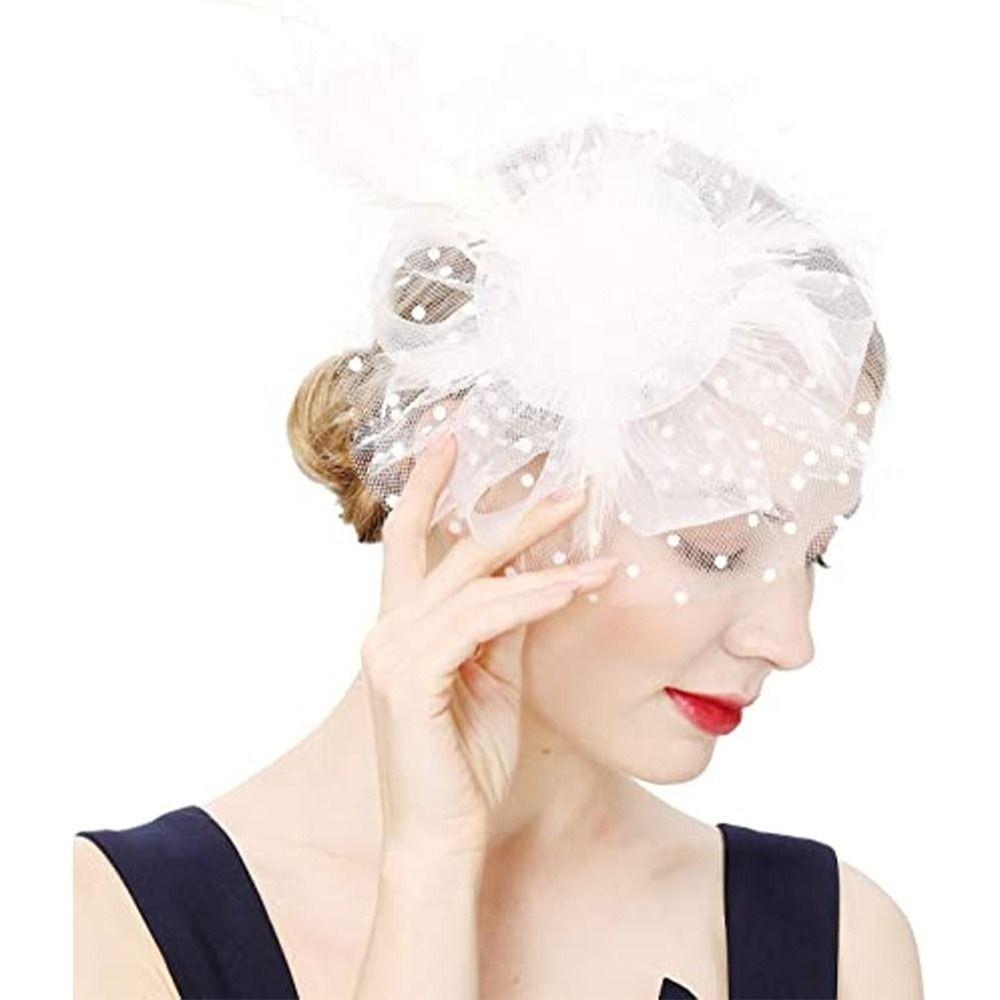 Blumen Netz Federn Fascinator Hut Reifen Haarspange Braut Kopfschmuck Party Netz Haarband Hochzeit