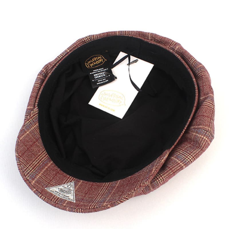Universal Chemistry Cotton Glencheck Beige Newsboy Cap
