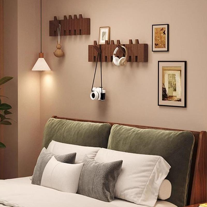Creative Wall Mounted Wood Coat Racks Piano Key Shaped Art Entry Door Porch Hanging Hook With Hooks Hats Organizer Keys