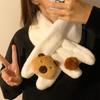 Fumai De Women's Cute Plush Winter Gloves & Scarf Set