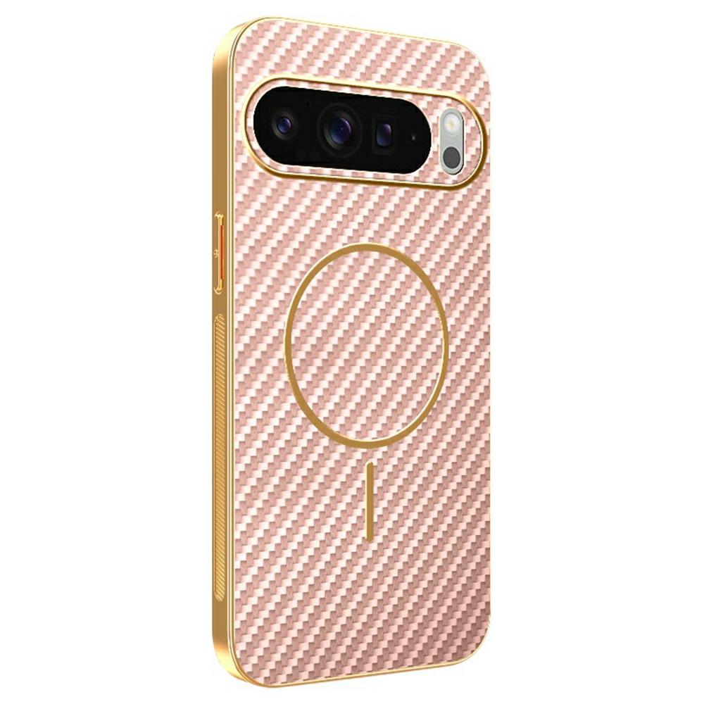 For Google Pixel 10 Pro XL Phone Case Carbon Fiber Textured Electroplated TPU Back Cover