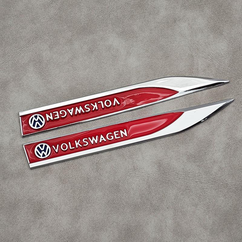 For VW Volkswagen Jetta MK5 Golf 2pcs Metal Volkswagen Logo Badge Car Fender Side Emblem Sticker For VW GTI Polo Golf MK8 Touare