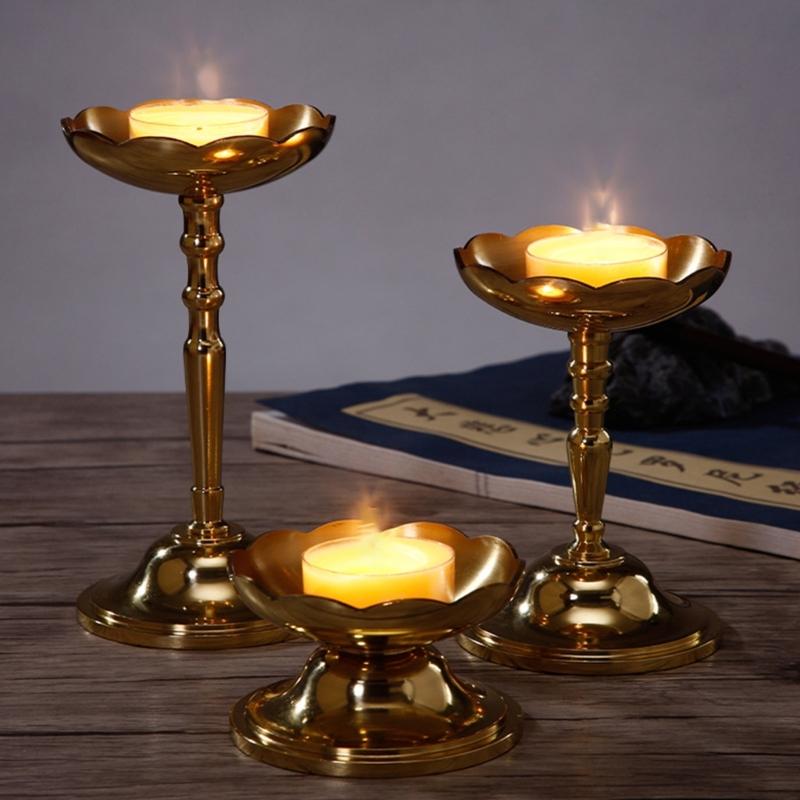Copper Oil Lamp Butter Lamp Holders Buddhas Votive Tealight Holders Ghee Lamp Buddhist Altar Supplies Temple Decors