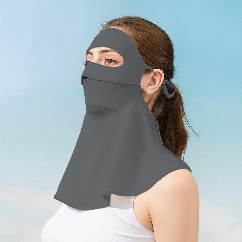 Women's Spring Summer Ice Silk Sun Protection Face Mask UV Protection Neck Cover Full Face Balaclava