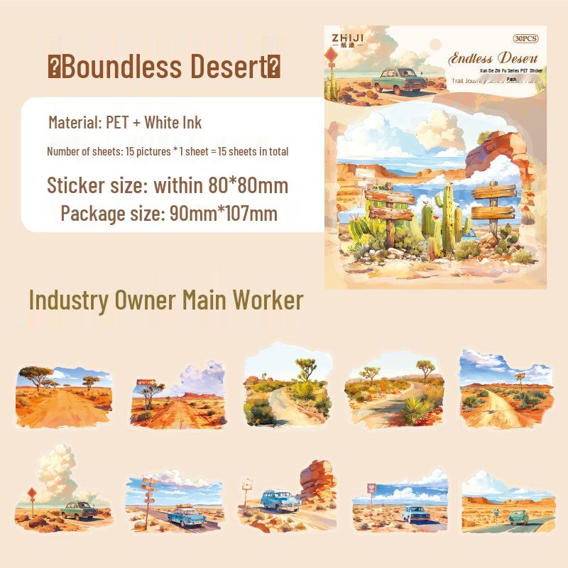 Journey of Tracing: Forest Theme PET Stickers - 15 Sheets, 6 Styles