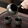 Creative Chinese Style Ceramic Tea Sets With 6 pieces mug Household Stonewashed Dark Ceramic kung fu Tea Cups Gift Set As Gifts