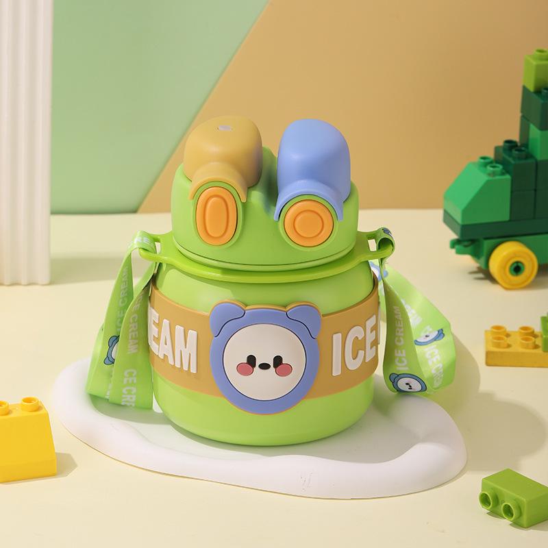 

Двойная бутылка для питья большой емкости, 850 мл, портативная детская чашка с вакуумной изоляцией, соломенный термос из нержавеющей стали, большая чашка для живота No 3D Sticker