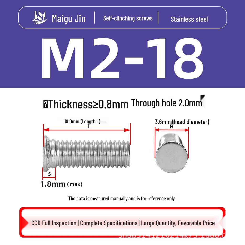 304 Stainless Steel Pressure Plate Cylindrical Head Rivet Screw (FHS-M2 M2.5 M3 M4 M5 M6 M8 M10)