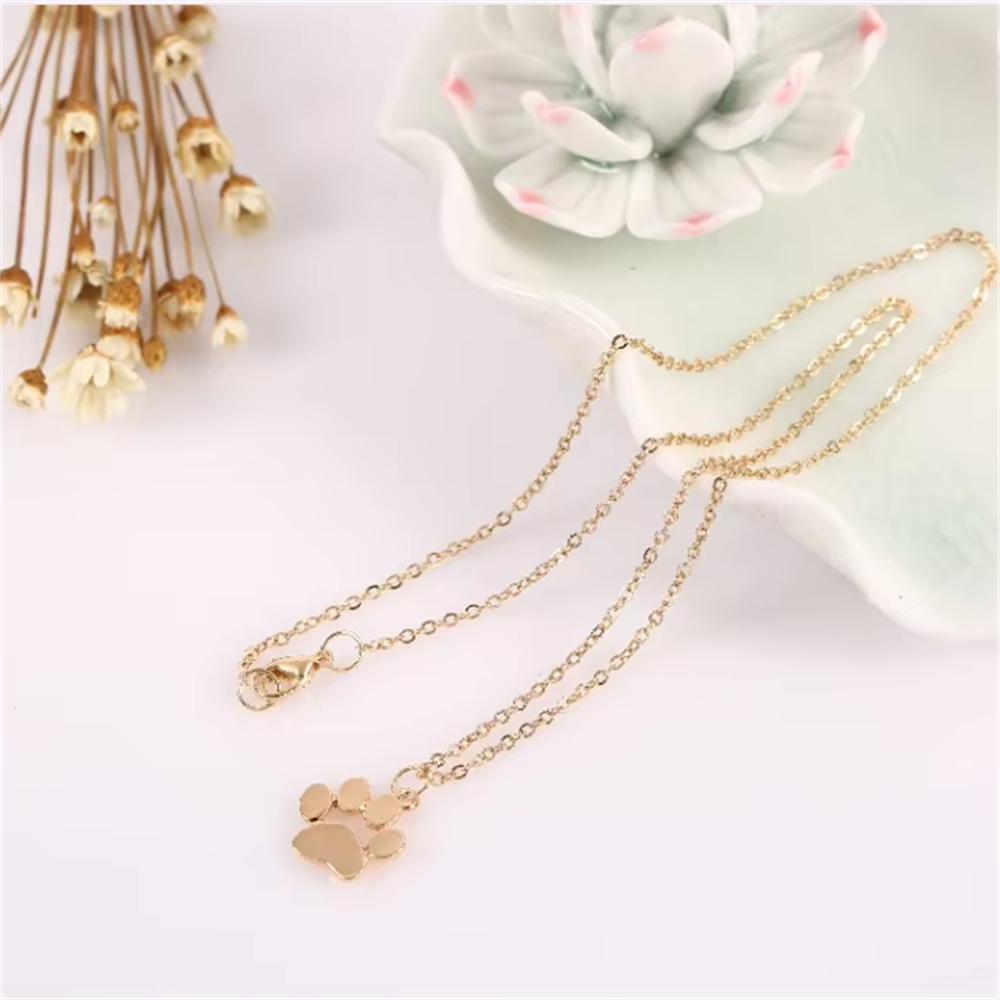 Fashion Creative Paw Claw Dogs Kitten Cat Pendant Necklace Feet Footprint Jewelry Lovers Valentine's Day