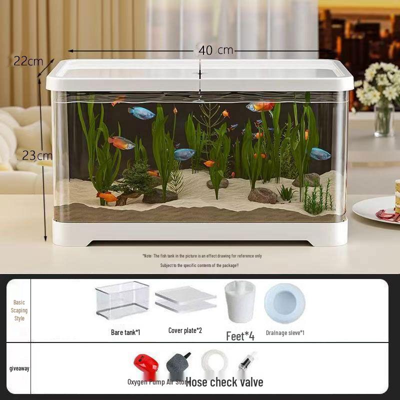 2025 Eco-Friendly Acrylic Fish & Turtle Tank with Drainage and Lid for Living Room